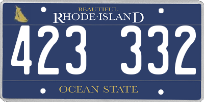 RI license plate 423332