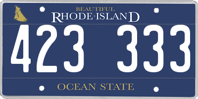 RI license plate 423333