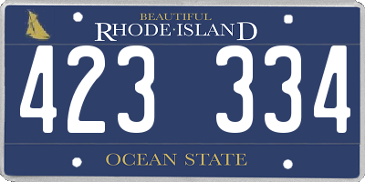 RI license plate 423334