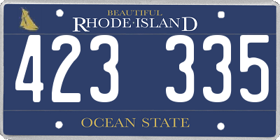 RI license plate 423335