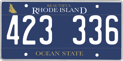 RI license plate 423336