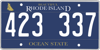 RI license plate 423337