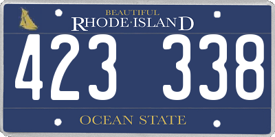 RI license plate 423338