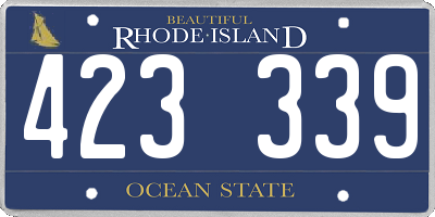 RI license plate 423339