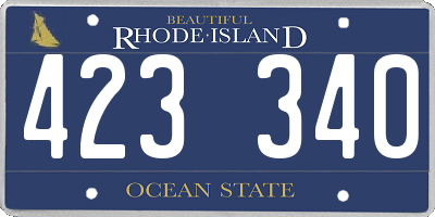 RI license plate 423340