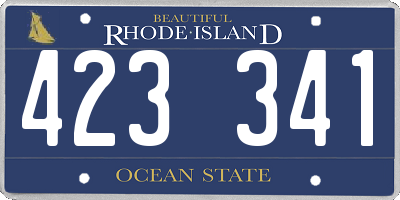 RI license plate 423341
