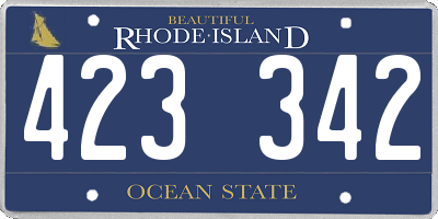 RI license plate 423342