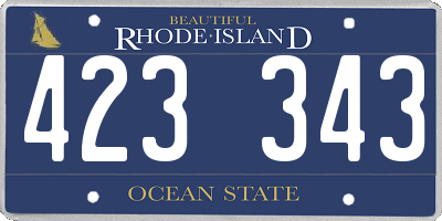 RI license plate 423343