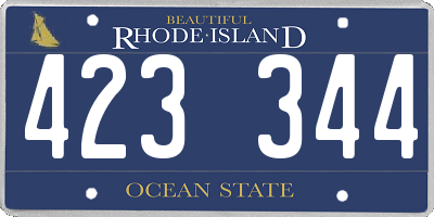 RI license plate 423344