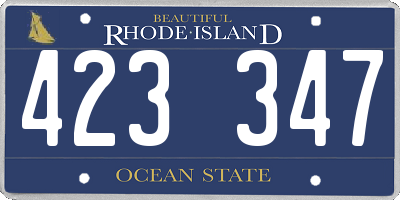 RI license plate 423347