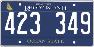 RI license plate 423349