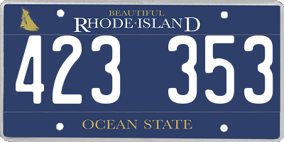 RI license plate 423353