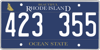 RI license plate 423355