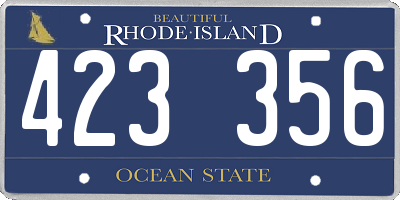 RI license plate 423356