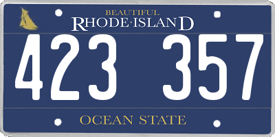 RI license plate 423357