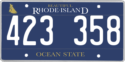 RI license plate 423358