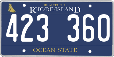 RI license plate 423360