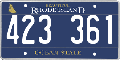 RI license plate 423361