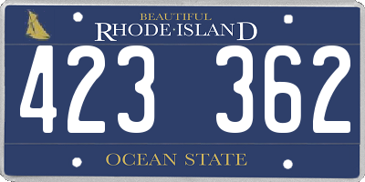 RI license plate 423362