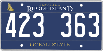 RI license plate 423363