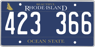 RI license plate 423366