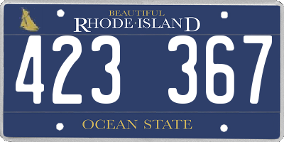 RI license plate 423367