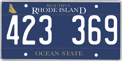 RI license plate 423369
