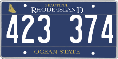 RI license plate 423374