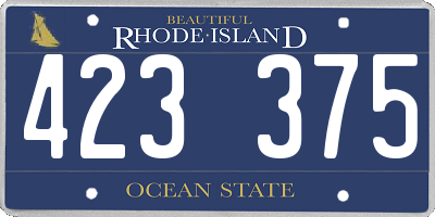 RI license plate 423375