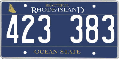 RI license plate 423383