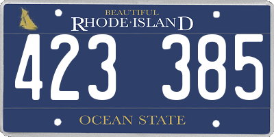 RI license plate 423385