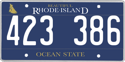 RI license plate 423386