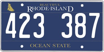 RI license plate 423387