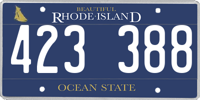 RI license plate 423388