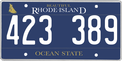 RI license plate 423389