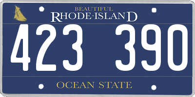 RI license plate 423390