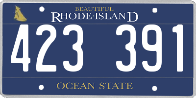 RI license plate 423391