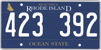 RI license plate 423392
