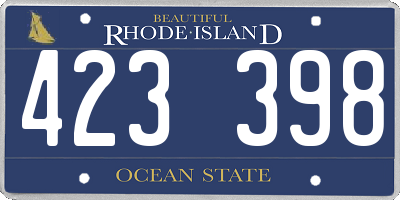 RI license plate 423398