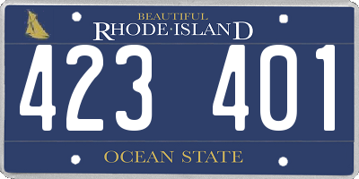 RI license plate 423401