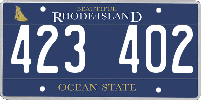 RI license plate 423402