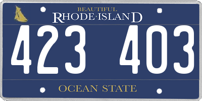 RI license plate 423403