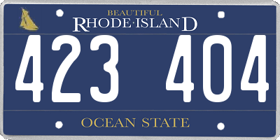 RI license plate 423404