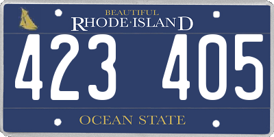RI license plate 423405