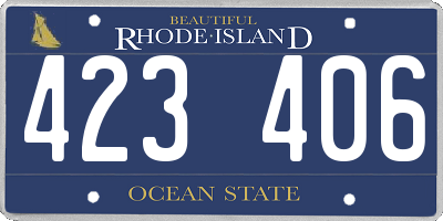 RI license plate 423406