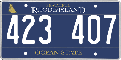 RI license plate 423407
