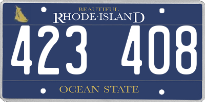 RI license plate 423408