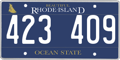 RI license plate 423409