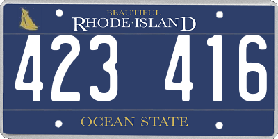 RI license plate 423416