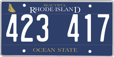 RI license plate 423417